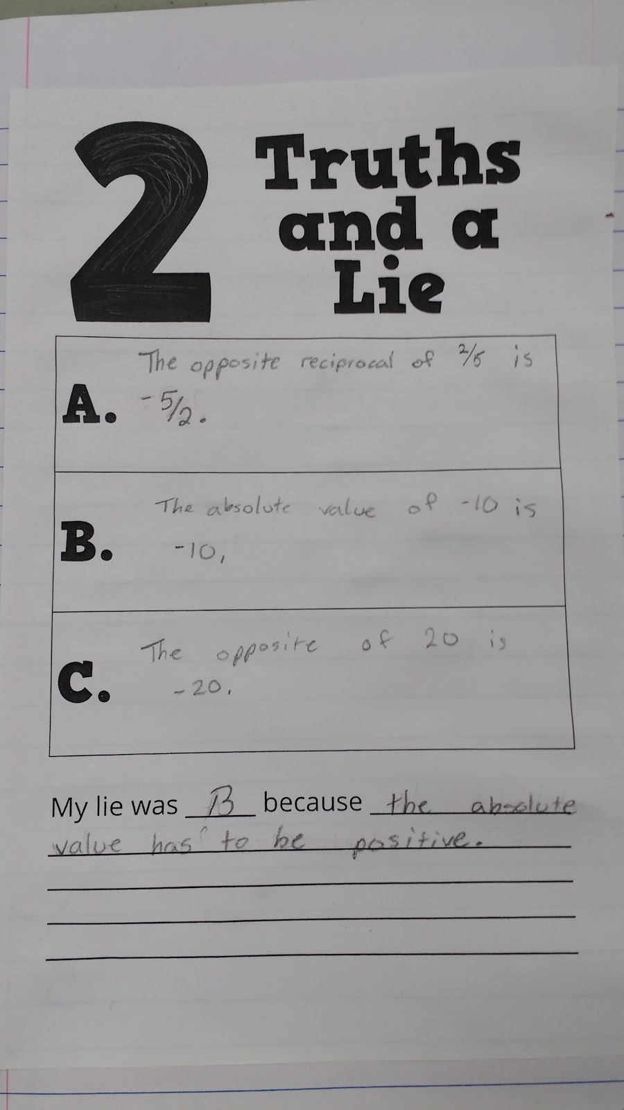 English Worksheets Two Truths And A Lie Two Truths And A Lie 