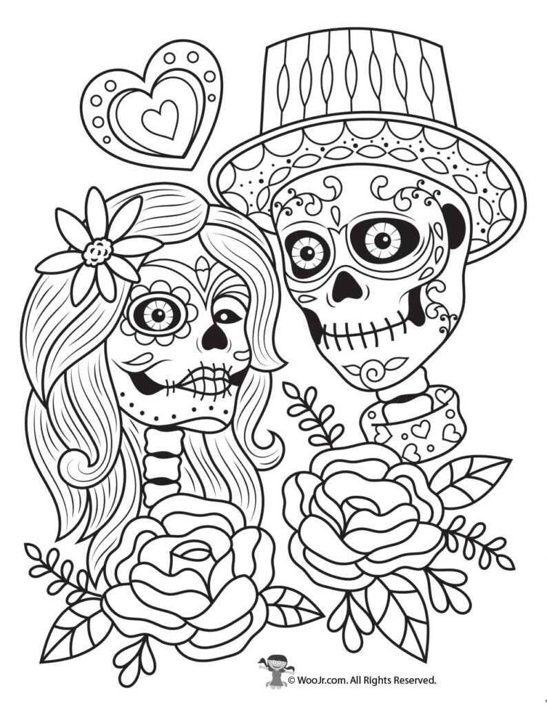 Entrelosmedanos Day Of The Dead Coloring Pages