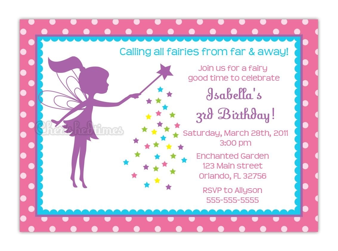 Fairy Birthday Invitation Templates Free Printable And Enjoyable Learning