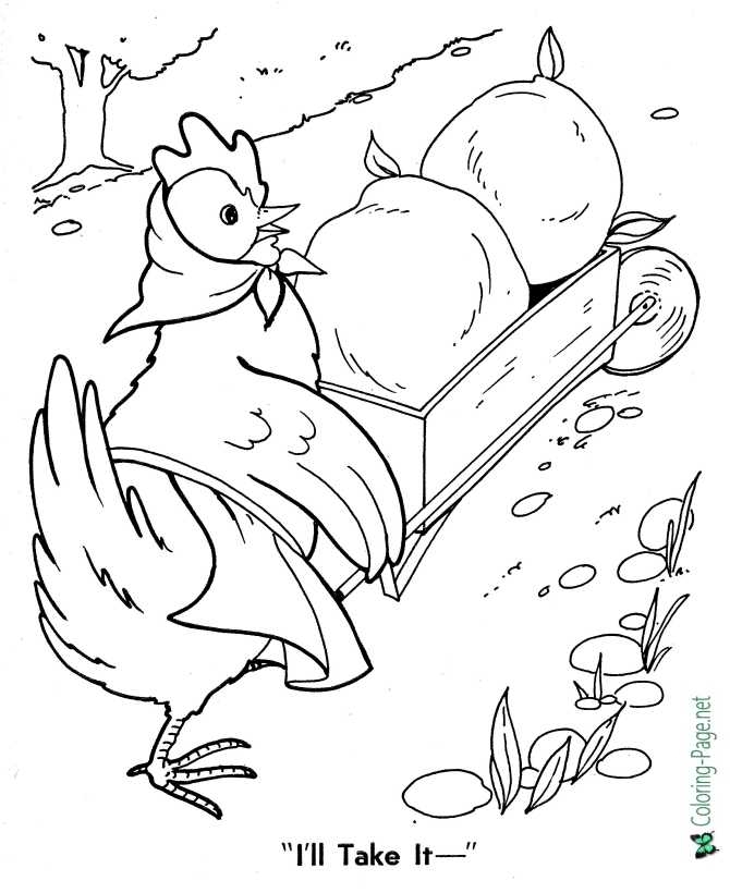 Fairy Tales Little Red Hen Coloring Pages