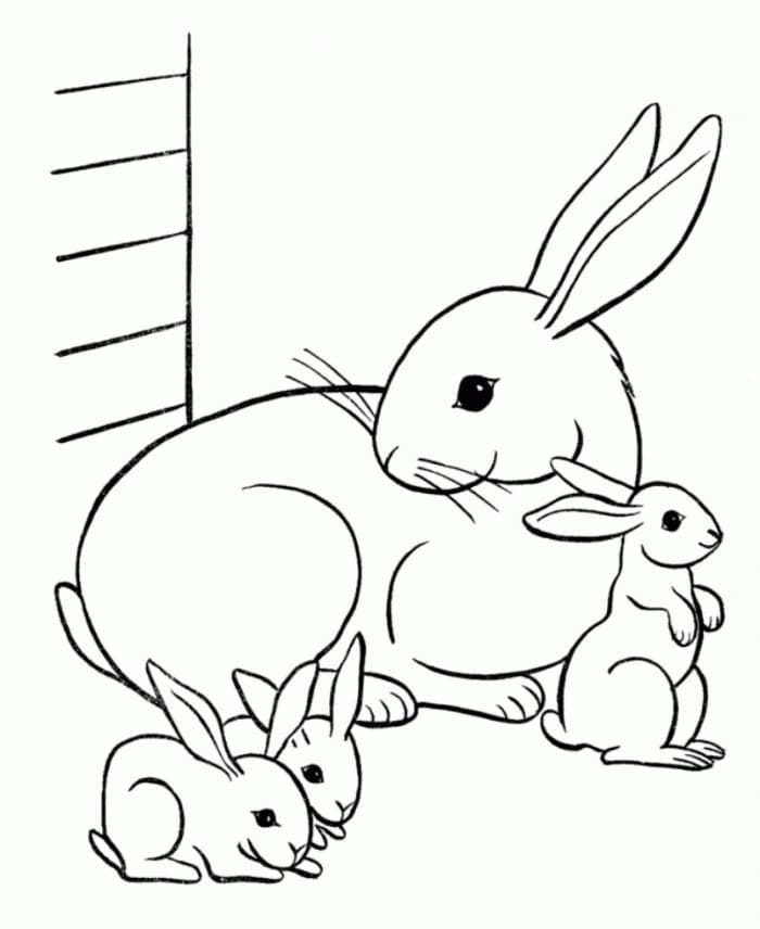 Family Rabbits Coloring Page Free Printable Coloring Pages For Kids