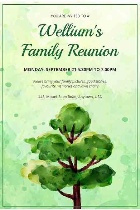 family reunion invitation templates free