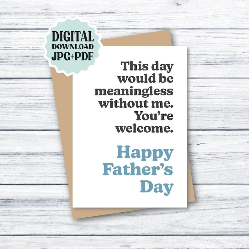Father 39 s Day Card Funny PRINTABLE Fathers Day Card Funny Card For Dad 