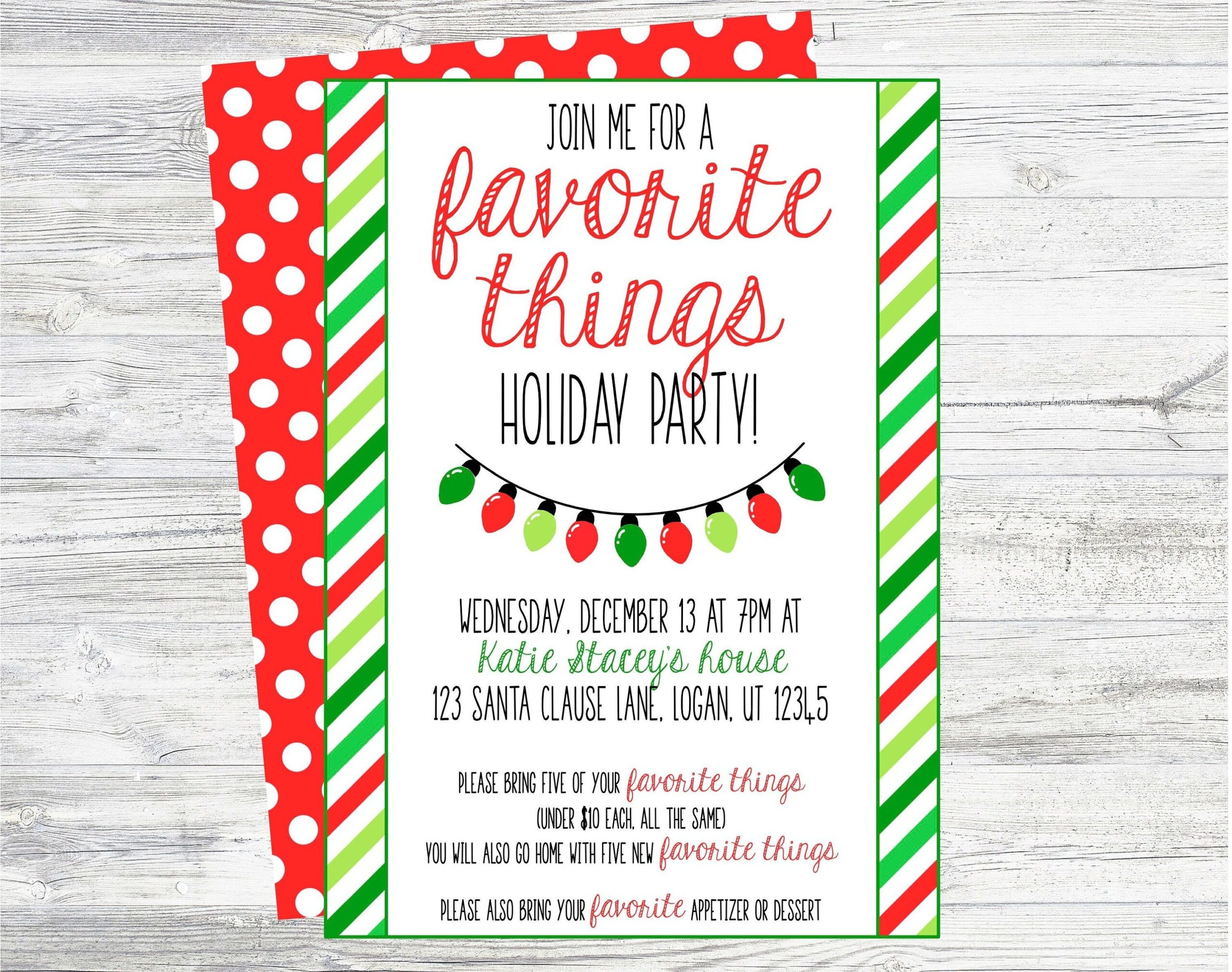 Favorite Things Party Invitation Template Free