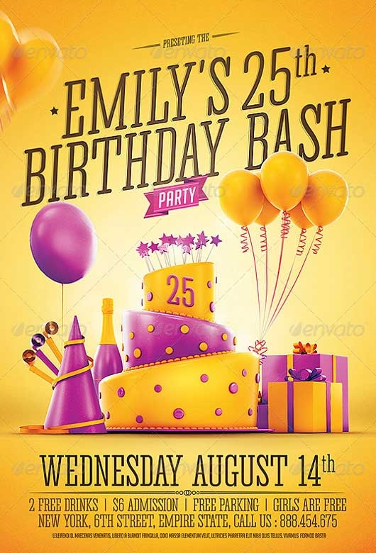 FFFLYER Birthday Party Invitation Flyer Template