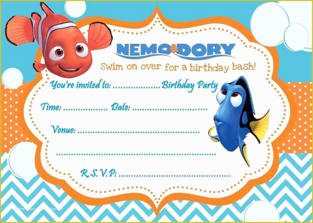 Finding Nemo Invitation Template Free Of Finding Nemo Birthday 
