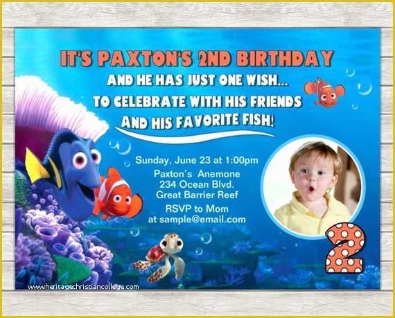 Finding Nemo Invitation Template Free Of Finding Nemo Birthday 
