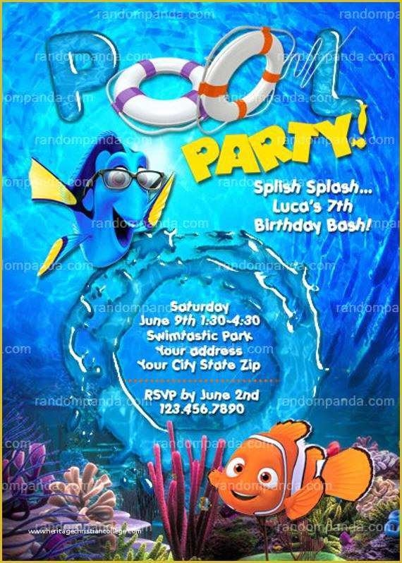 finding nemo invitation template free