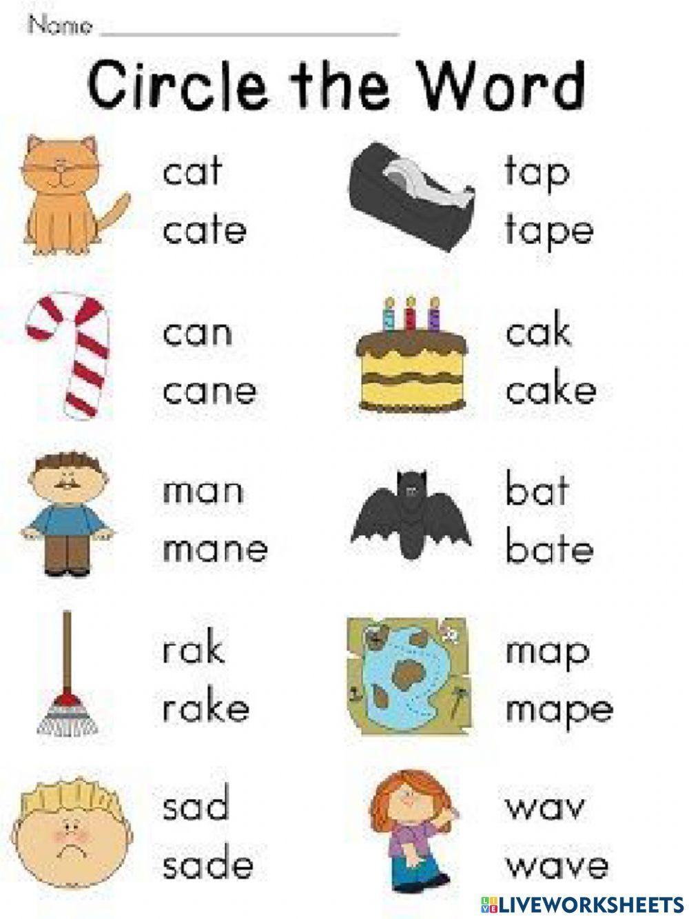 silent e worksheet