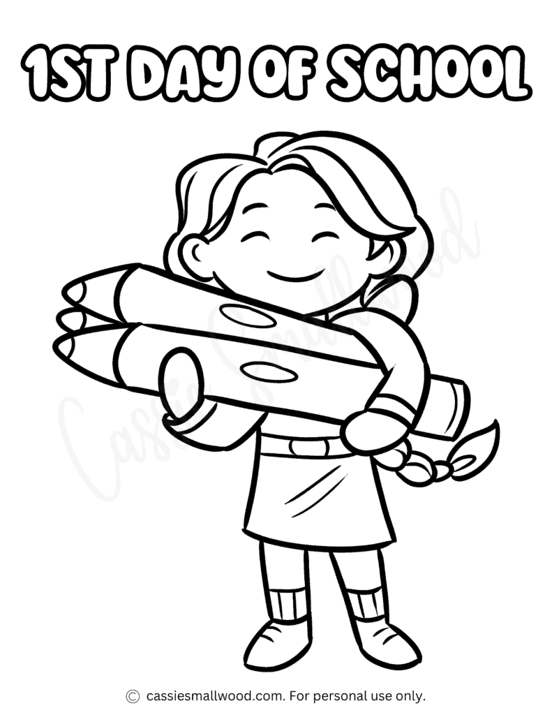 First Day Of School Coloring Pages