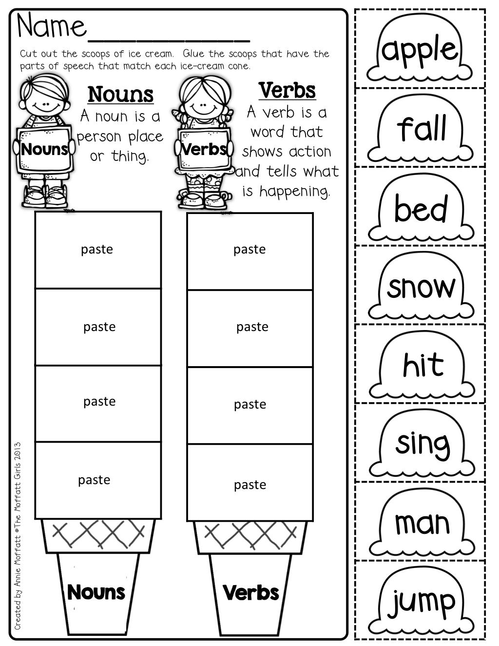 First Grade Verb Worksheets