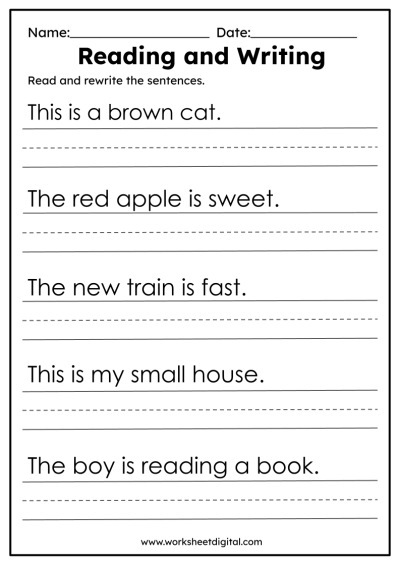 writing worksheets for 1st grade