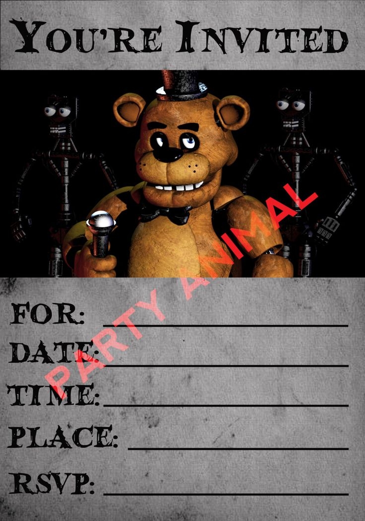 Five Nights At Freddys Birthday Invitation Template Free Content 