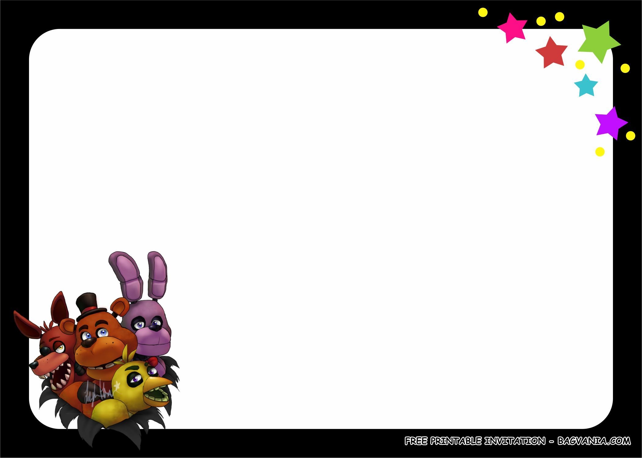 five nights at freddy's invitation template free