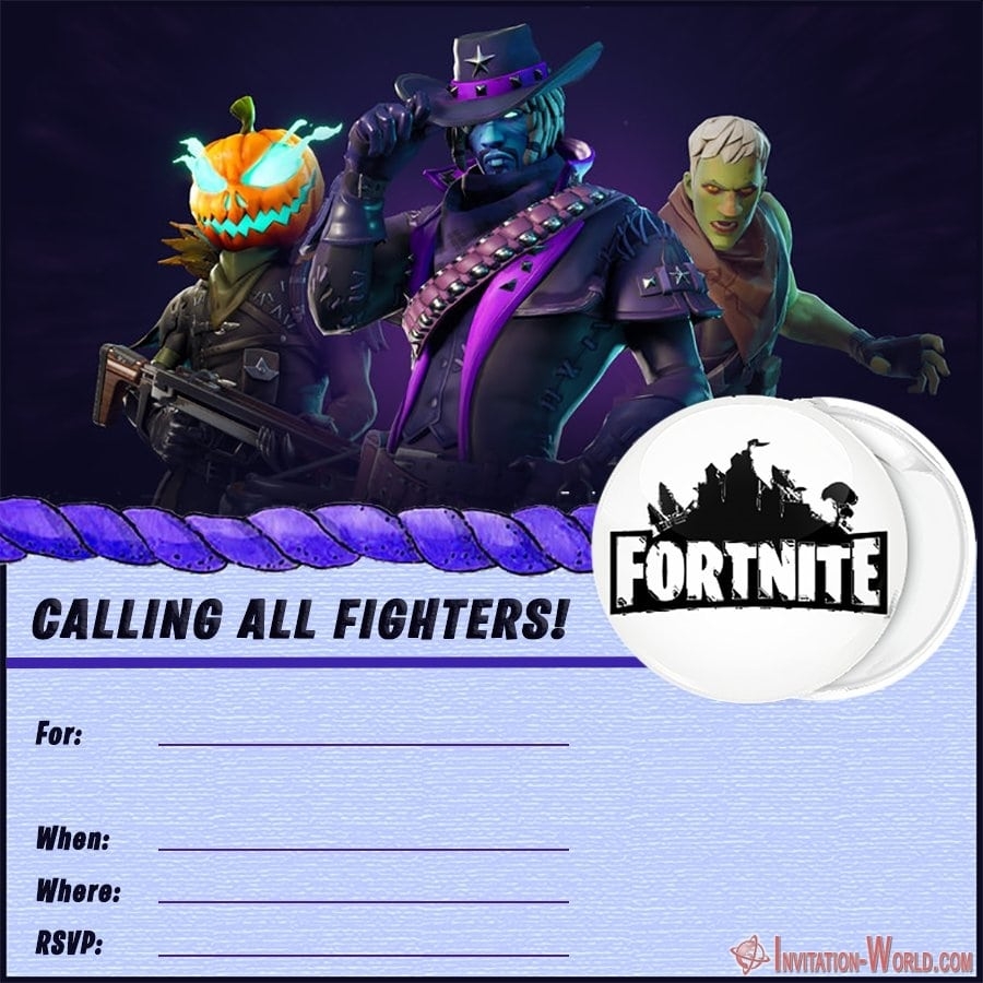 Fortnite Birthday Invitations Templates