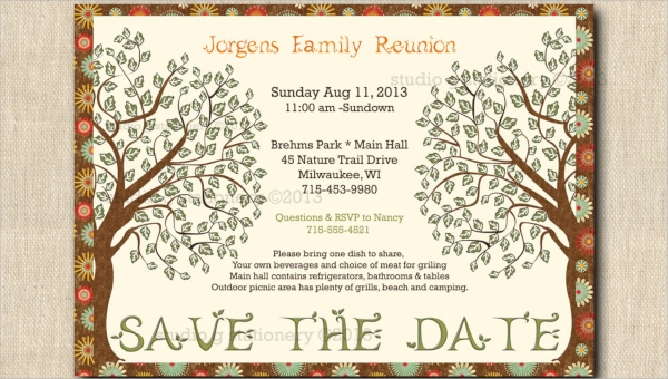 FREE 17 Sample Family Reunion Invitation Templates In PSD EPS