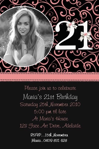 Free 21st Invitations Templates Printable Templates