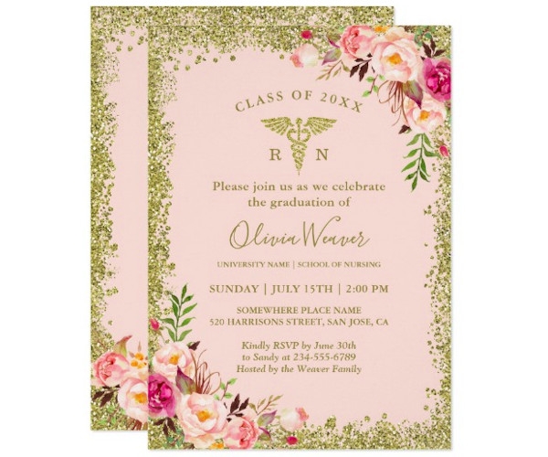 FREE 3 Nursing Graduation Invitation Templates In PSD