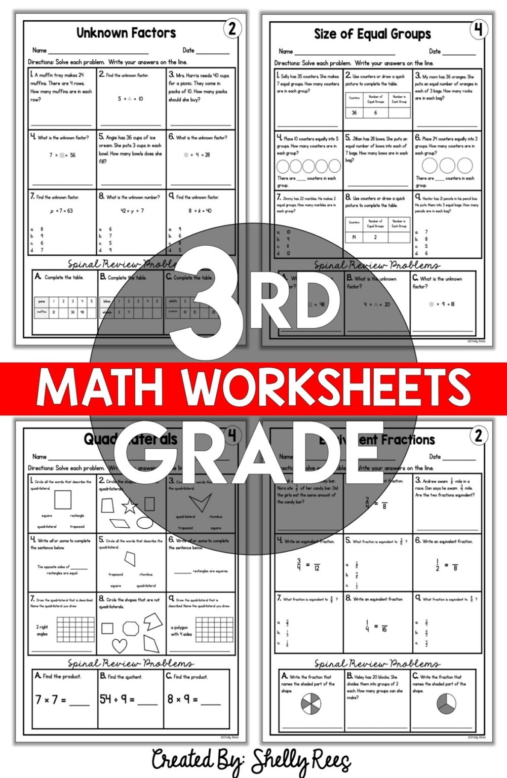 Free 3rd Grade Math Worksheet Templates To Customize Canva 