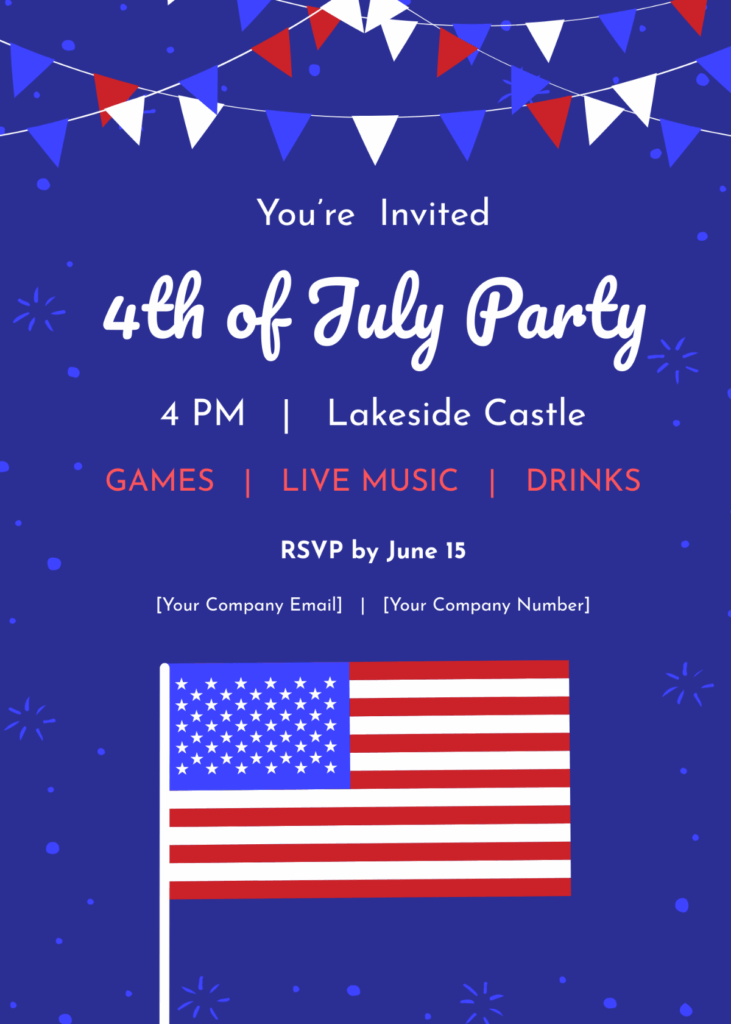Free 4th Of July Party Invitation Template To Edit Online