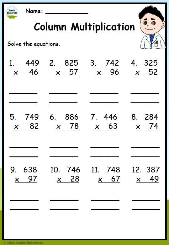 5th grade math worksheet