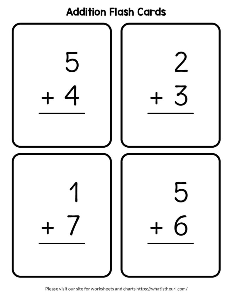math fact flash cards printable
