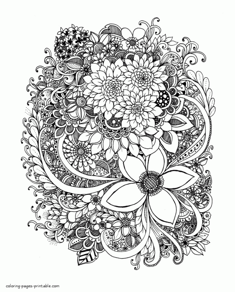 Free Adult Coloring Page Flowers COLORING PAGES PRINTABLE COM