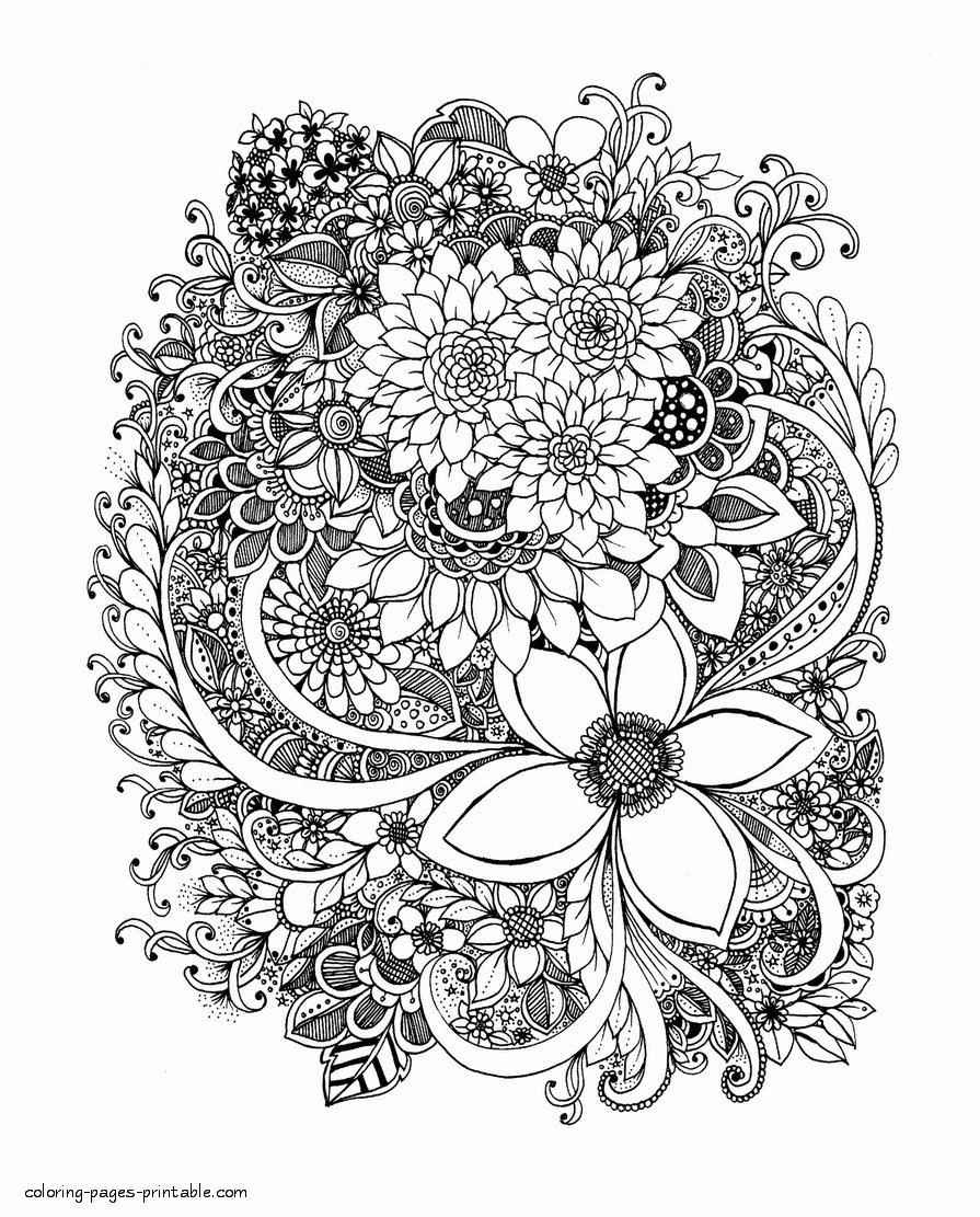 Free Adult Coloring Page Flowers COLORING PAGES PRINTABLE COM 