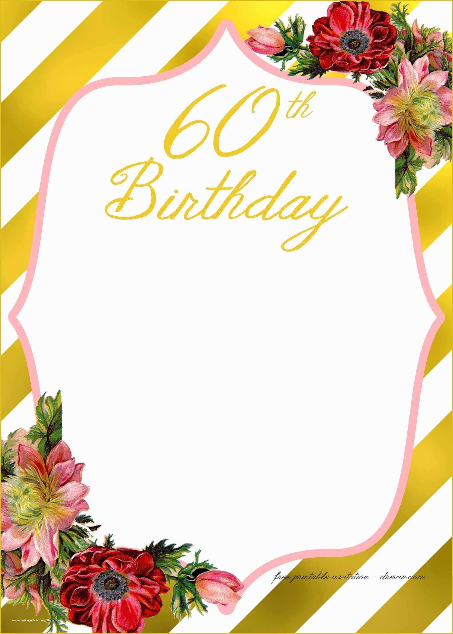 Free Anniversary Invitation Templates Of 60th Birthday Invitation 