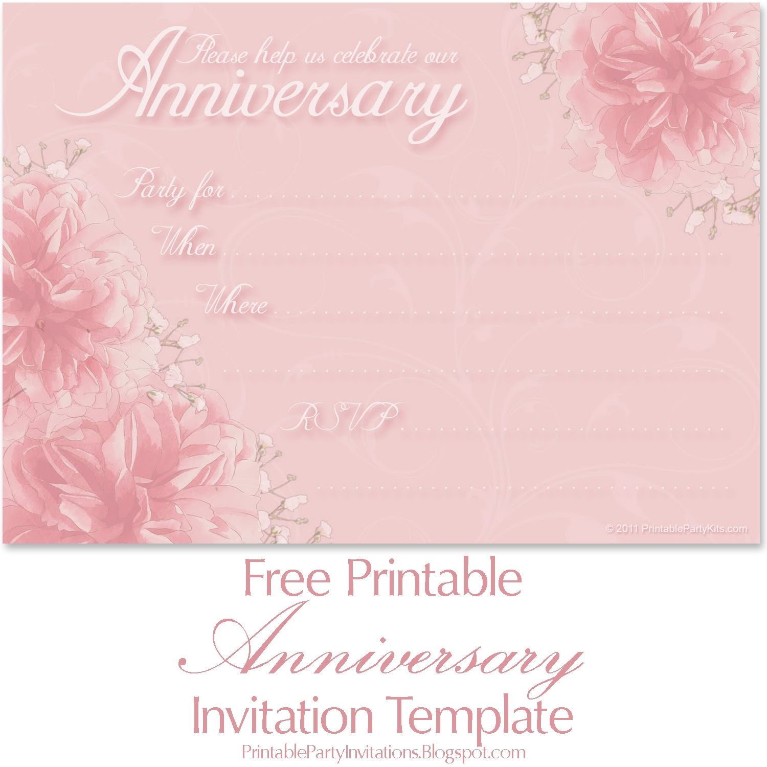 Free Anniversary Invitation Templates