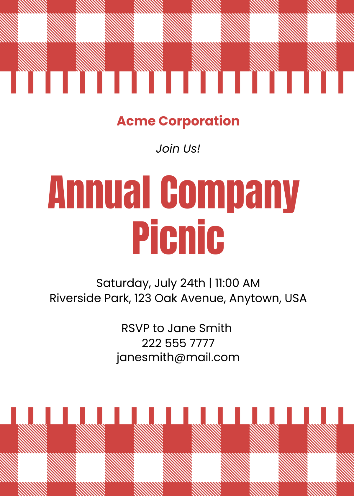 Free Annual Company Picnic Invitation Template To Edit Online