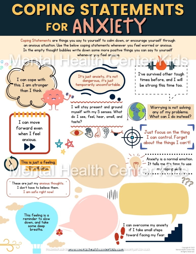 anxiety worksheets for teens