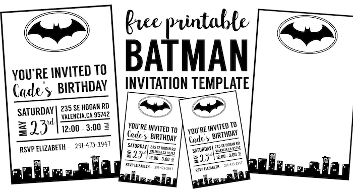 Free Batman Invitation Template Paper Trail Design