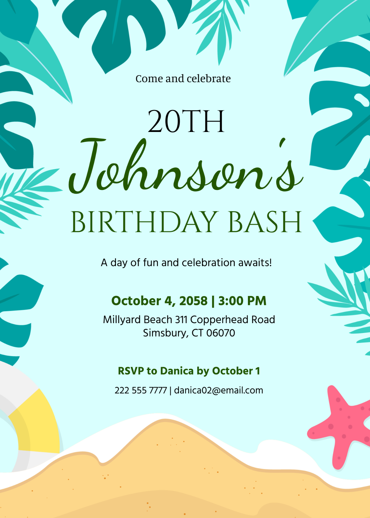 FREE Beach Invitation Templates Examples Edit Online Download 