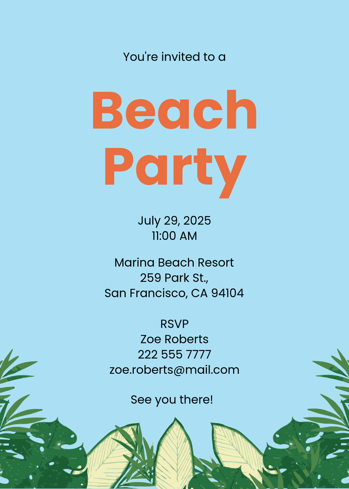 Free Beach Party Invitation Template To Edit Online