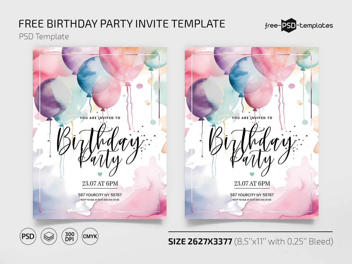 birthday party invite templates