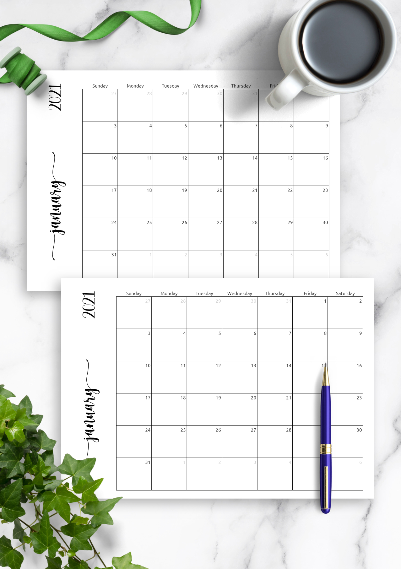 Free Blank Calendar Template Printable