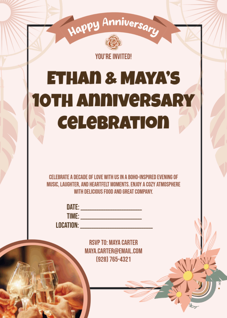 Free Boho Invitation Template To Edit Online