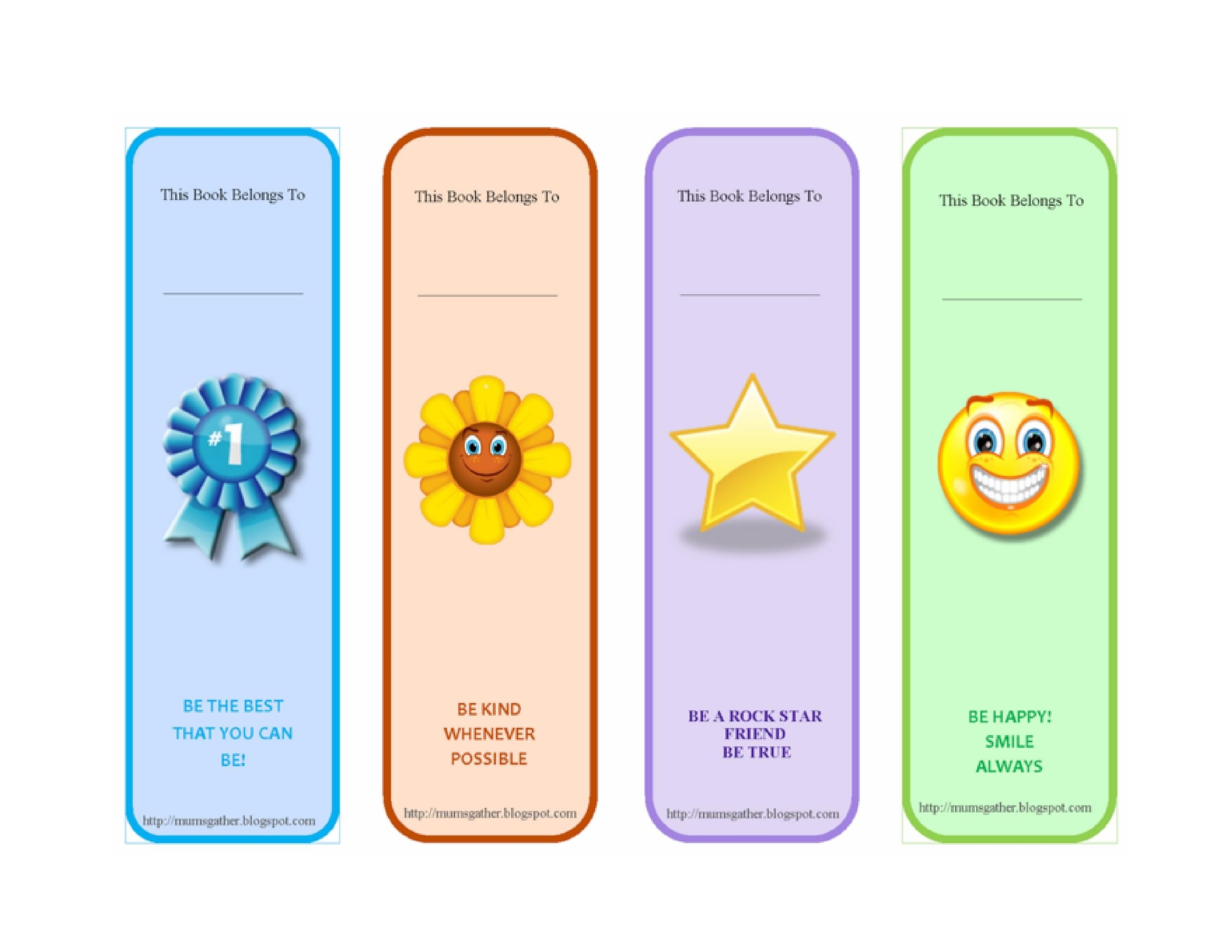 free printable bookmark template