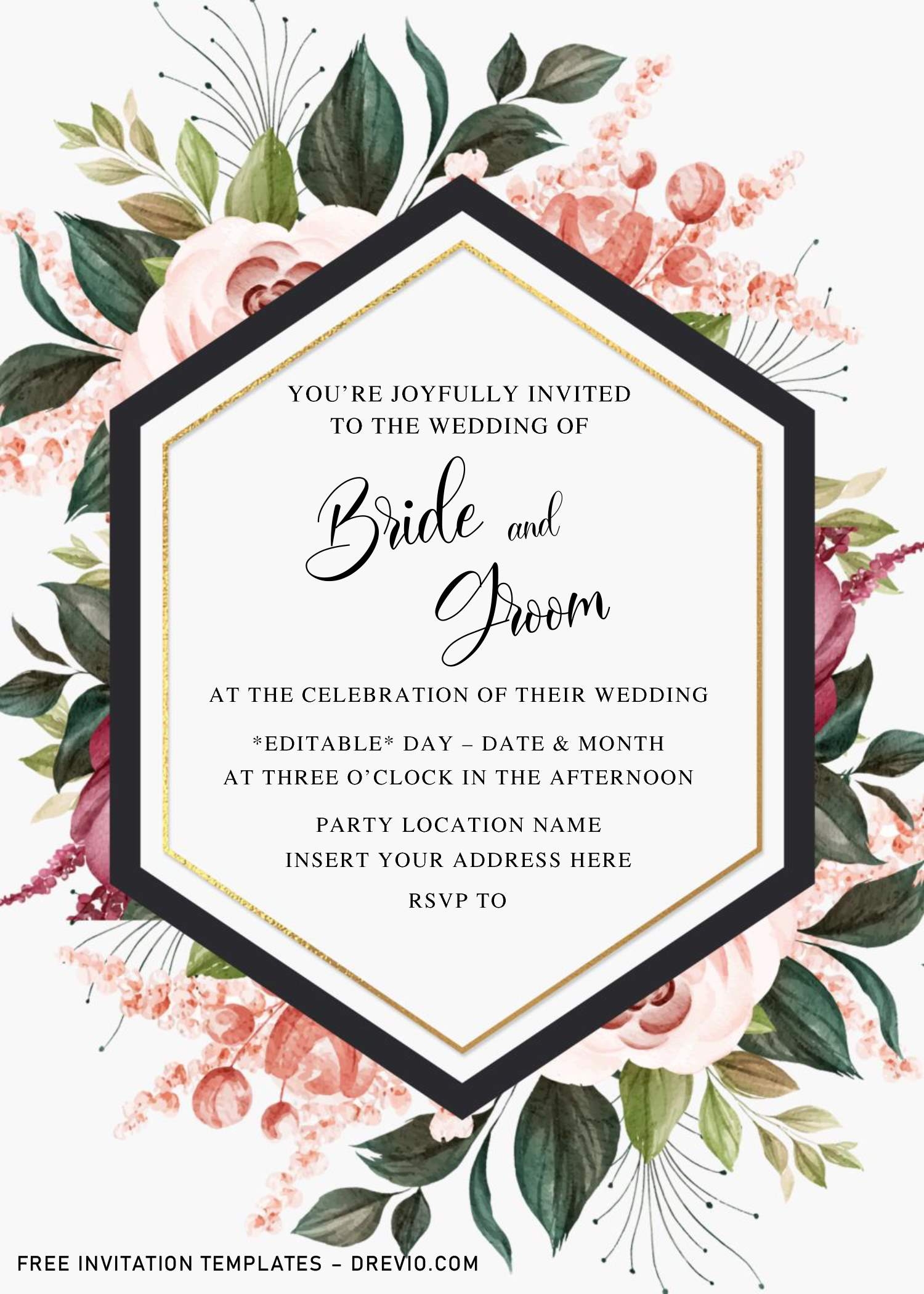 free word templates for wedding invitations