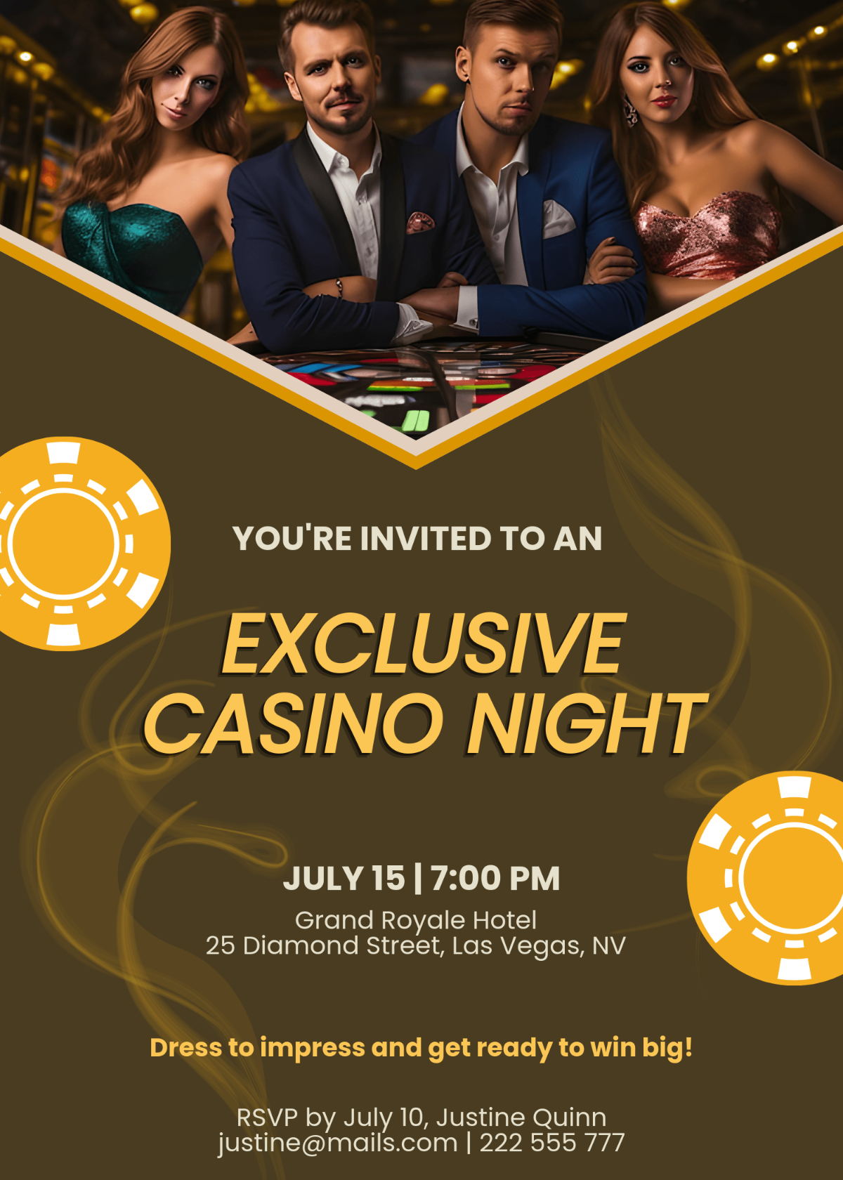 blank casino invitation template
