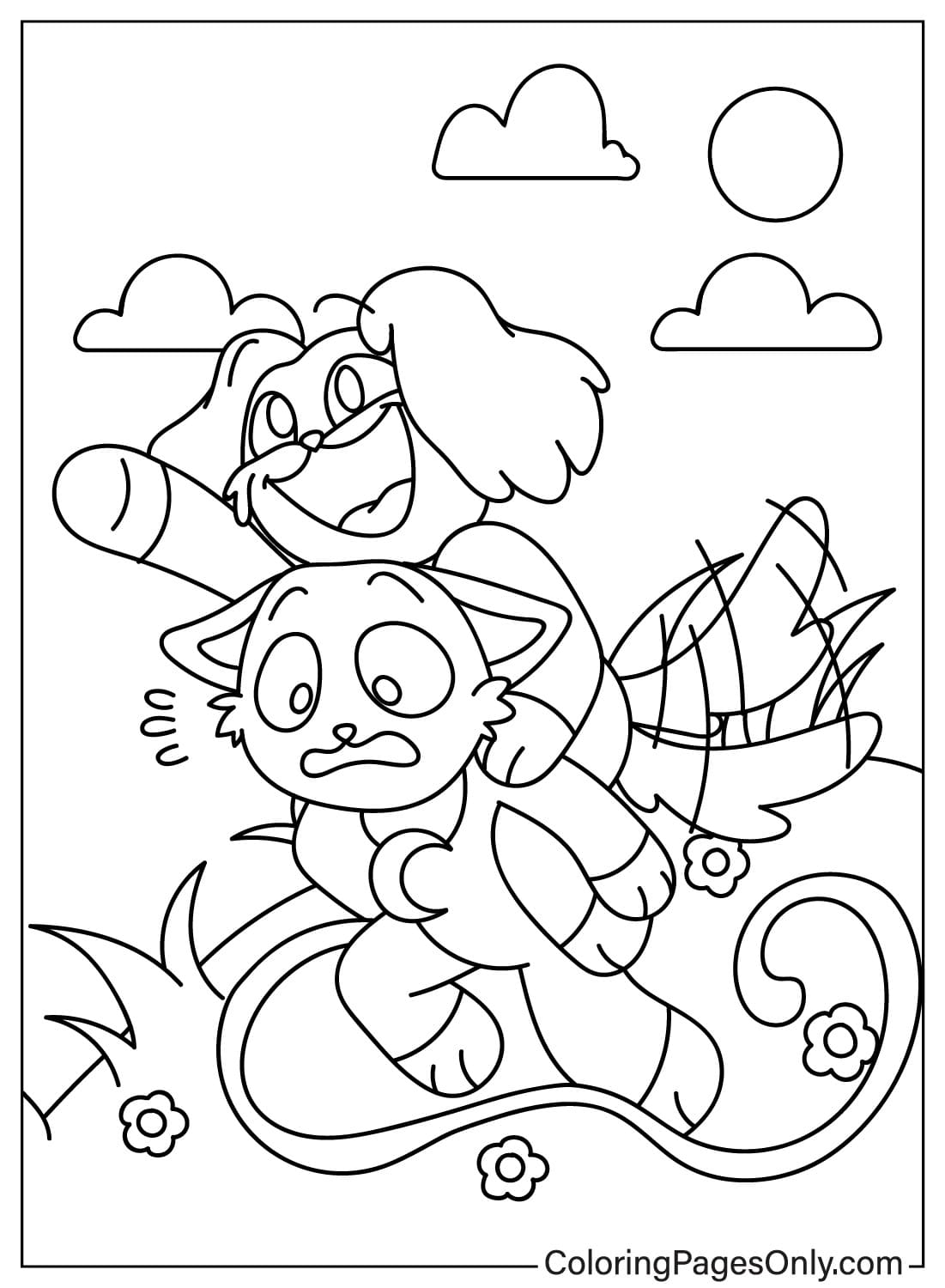 Free CatNap DogDay Coloring Page Free Printable Coloring Pages