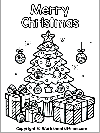Free Christmas Coloring Page Worksheets4Free
