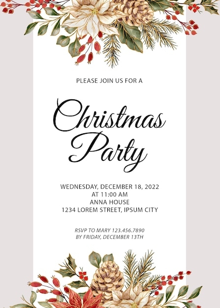 Free Christmas Party Invitation Templates For Microsoft Word 