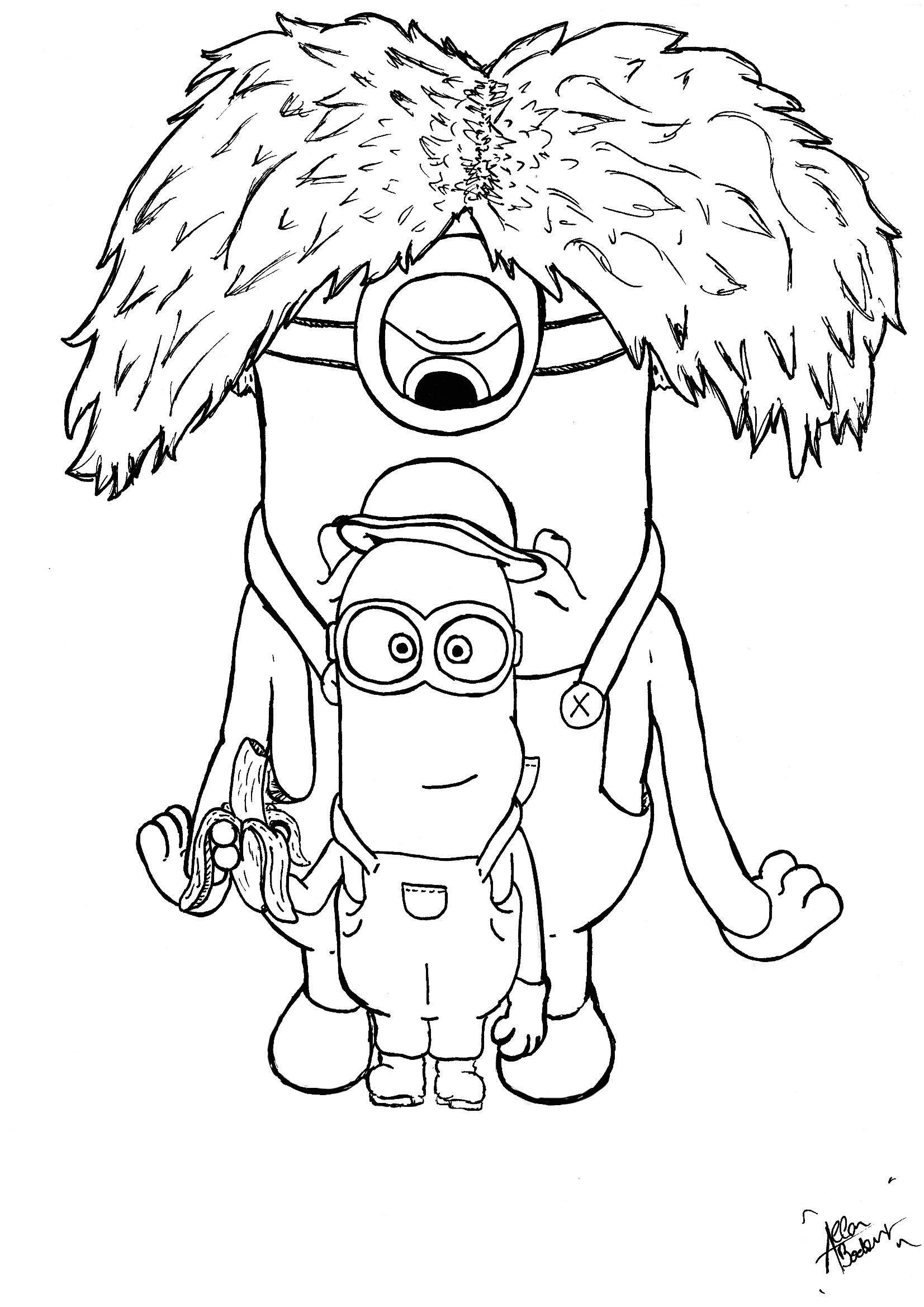 Free Coloring Pages For Kids Minions Coloring Pages