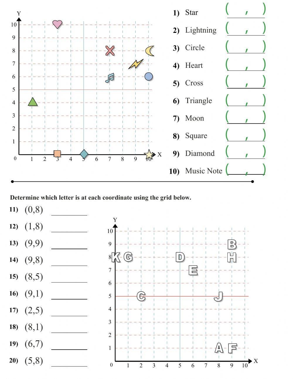 Free Coordinate Plane Worksheet Easy Graphing Worksheets Library