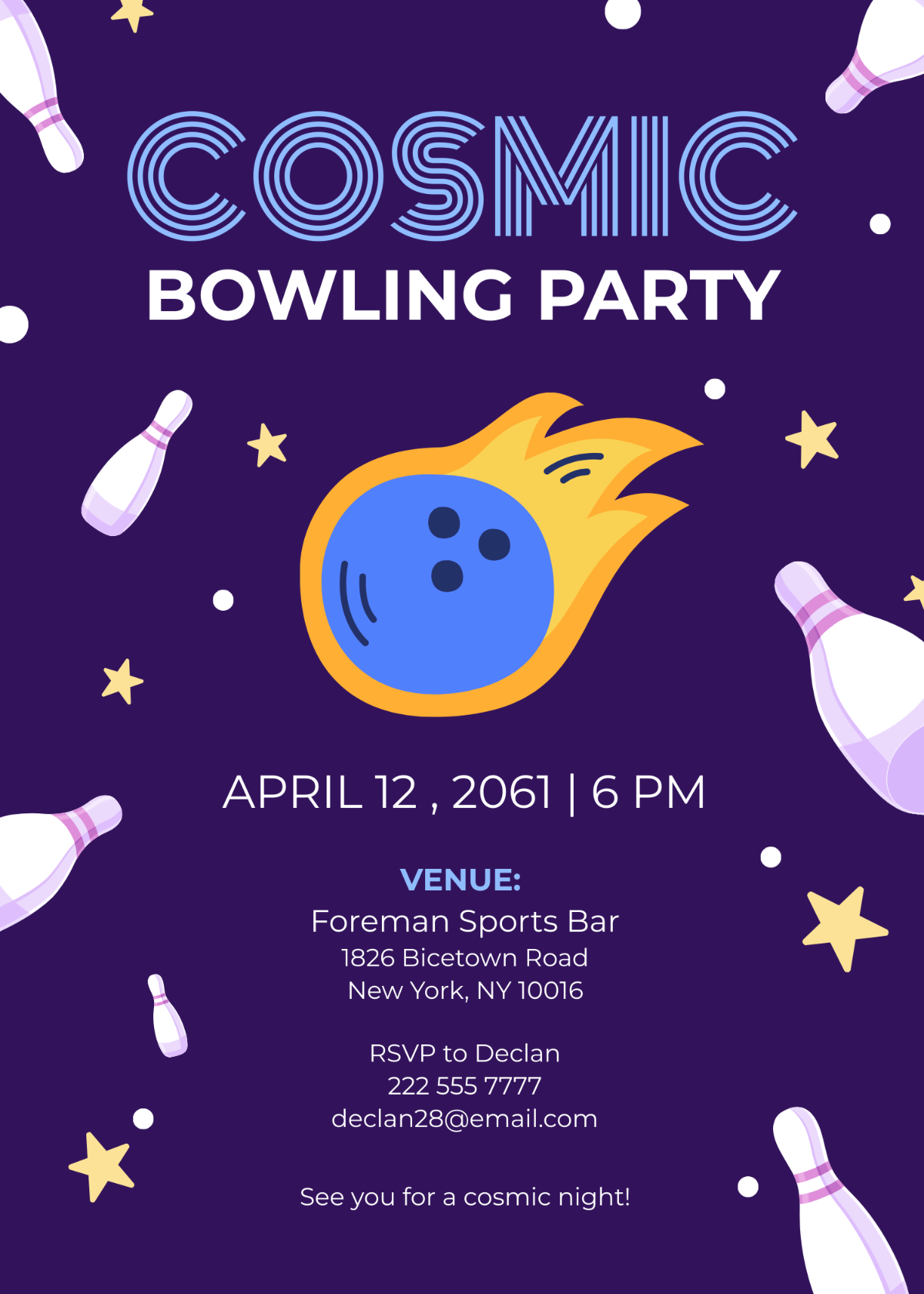 bowling invitation template free