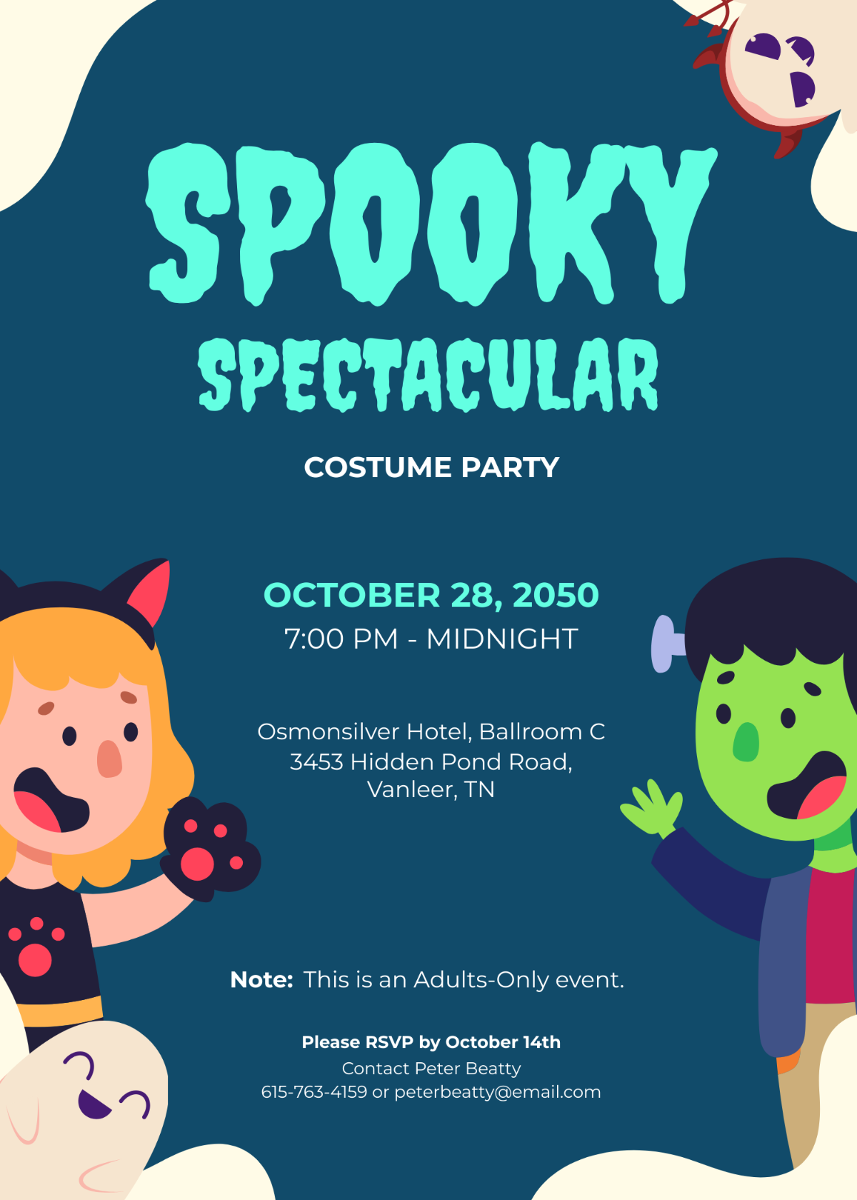 Free Costume Party Invitation For Adults Template To Edit Online