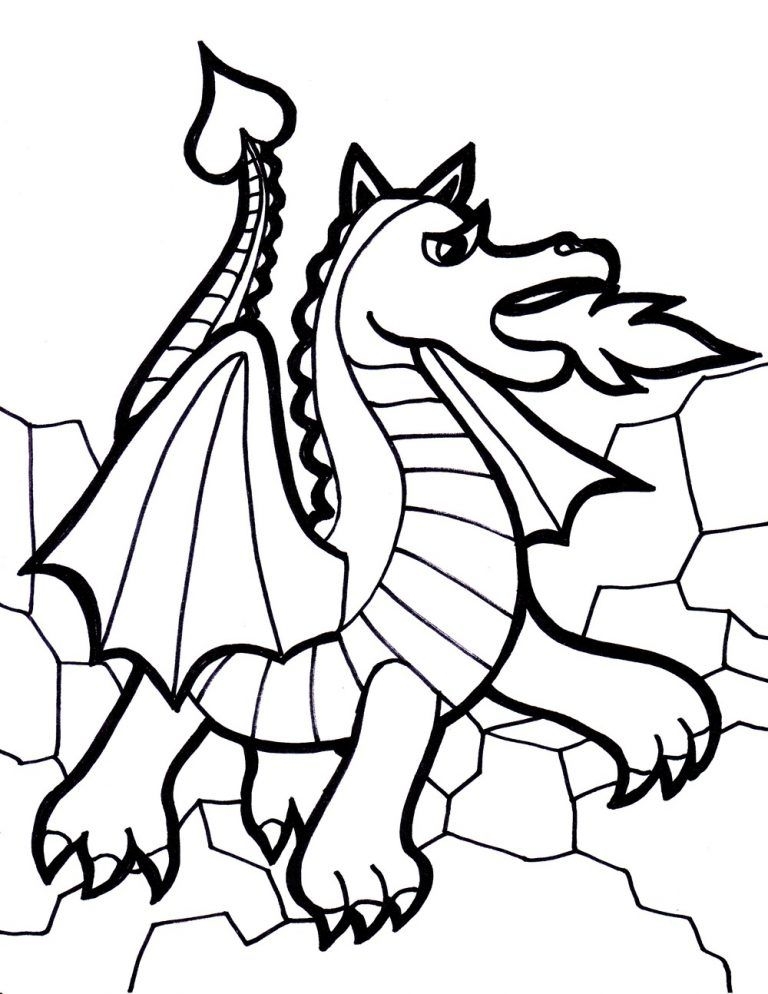 free dragon printable coloring pages