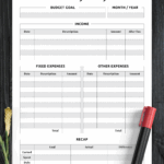 Free Editable Monthly Budget Worksheet PDF Editable Budget Sheets